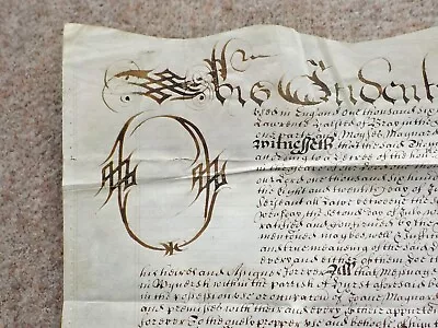 1657 Winnersh Sonning Berkshire 17th Century Vellum Deed Indenture Calligraphy • $172.64