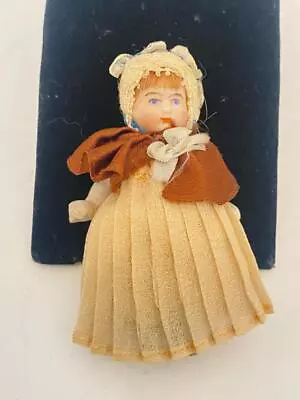 Vintage  Porcelain Miniature Doll House Doll Jointed Arms Frozen Legs 2.5  • $19.99