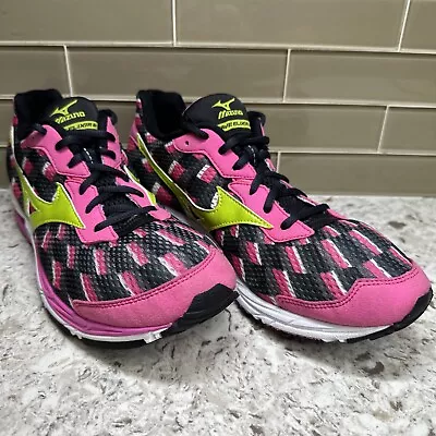 Mizuno Womens Wave Elixir 8 Athletic Running Shoes Pink/Black Size 10.5 • $34.99