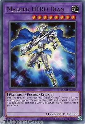 TOCH-EN046 Masked HERO Dian Rare UNL Edition Mint YuGiOh Card • $1.70