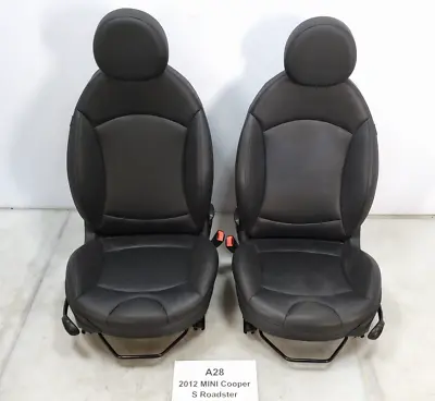 ✅ 12-15 OEM Mini Cooper R58 R59 Front Left Right Black Leatherette Seats Pair • $345