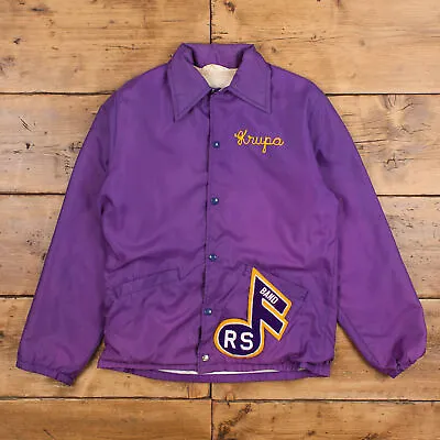 Vintage Holloway Coach Jacket S 70s Marching Band USA Made Purple Snap • $55.98