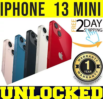 Apple IPhone 13 MINI - 128GB 256GB (UNLOCKED)  🔋 100% BATTERY 🔋 ⚫⚪🔴🔵 ✤O/B✤ • $398.95