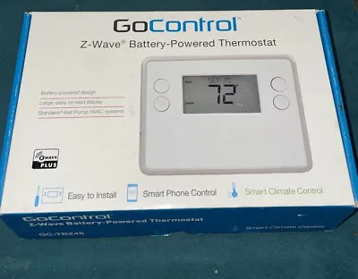 $50 • Buy GoControl GC-TBZ48 Z-Wave Battery-Powered Thermostat - White