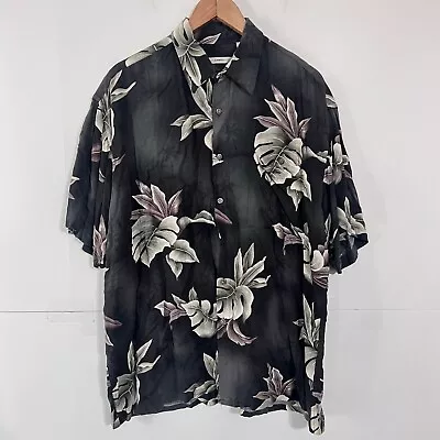 Vintage 80s Moda Campia Mens Hawaiian Shirt Size L Multicolor Floral Rayon • $19.88