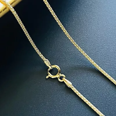 925 Sterling Silver Gold-Plated Diamond Cut Popcorn Chain Necklace Italy • $8.99