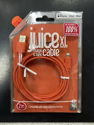 Charging Cable Apple Lightning Juice XL 2 Metre Cable Charge And Sync Coral • £10.99