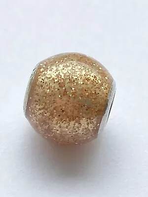 Genuine Pandora Rose Golden Glitter Ball Charm ALE 925 • £18