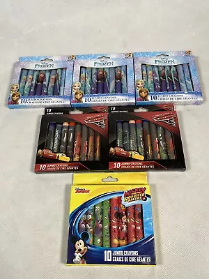 6 Packs Of 10 Jumbo Crayons Coloring Cars Frozen Mickey Mouse Stocking Stuffer • $20