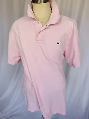 VINEYARD VINES Mens Cotton Polo Shirt Pink XL • $16