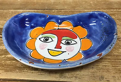 La Musa Made Italy Whimsy Bone Dish Chips Sun Crescent Majolica Hand Painted • $33.49