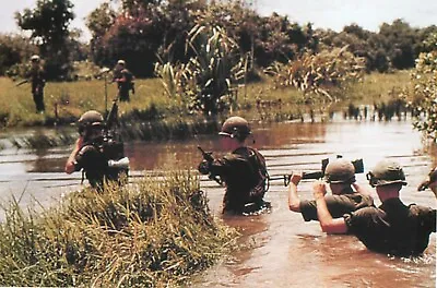 Vietnam  War  Photos --  US Soldiers Crossing River • $3.99