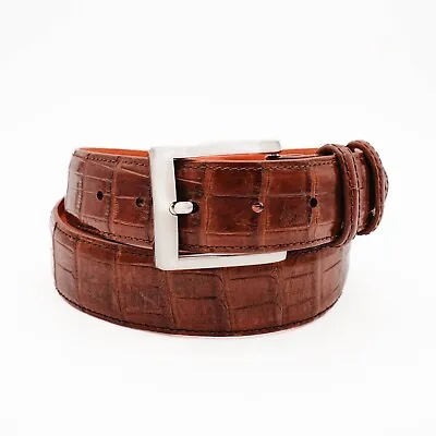 Handmade AAA ULTRA Cognac American Alligator Leather Belt (Made In U.S.A) • $190