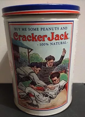 Vintage 1990 8  High Cracker Jack Baseball Confection Candy  Tin Can  *empty* • $14.99