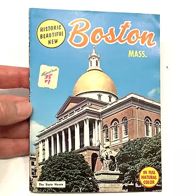 Vintage Historic Beautiful New Boston Mass. Souvenir Booklet Full Natural Color • $4.50