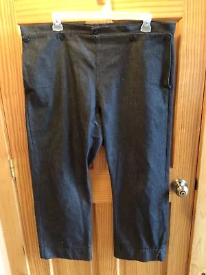 Plain Community Clothing Amish Mennonite Black Denim 5-Button Pants W43 EUC PCC • $14.99