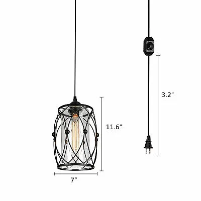 $19.80 • Buy Industrial Plug In Pendant Light Hanging Lamp F/Dining Room Kitchen Island Light