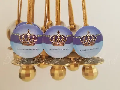 Prince Pacifier Necklace Baby Shower Game Favors 12 BLUE GOLD It's A Boy Decor • $16.99