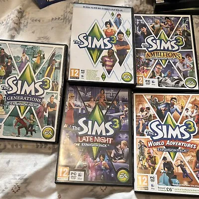 £14.99 • Buy The Sims 3 Bundle Pc Mac - Ambitions Generations Last Night World Adventures