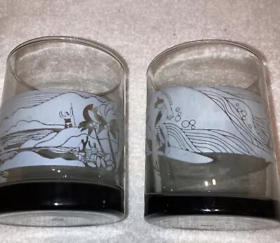 Libbey McDonalds Hawaii Drinking Glasses Set Of 2 Vintage 80’s Smoky Gray • $14.90