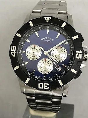 £89.99 • Buy Rotary Men’s CHRONO-SPEED Chronograph Black Bezel Stainless Steel Bracelet Watch