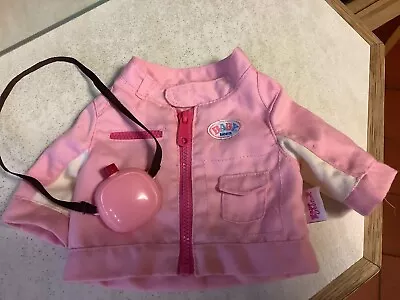 Zapf Creation Baby Born Doll Pink Lined ‘Denim’ Style Jacket And Drinks Flask • £1.50