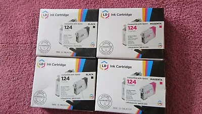 4 LD  Ink Cartridges~2 Blk~2 Magenta~for Epson 124 NX Series +/Workforce Series+ • $12.88