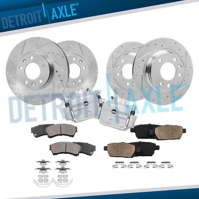 Front & Rear Drilled Rotors Brake Pads + Front Calipers For 2006-11 Fusion Milan • $259.29