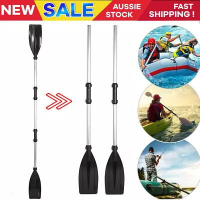 2Pcs Aluminium Alloy Detachable Lightweight Ribbed Blade Kayak Paddles Boat Oars • $21