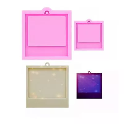 Square Frame Keychain Silicone Mould Resin Polymer Clay Jewelery Making Mold 2Pc • $18.72