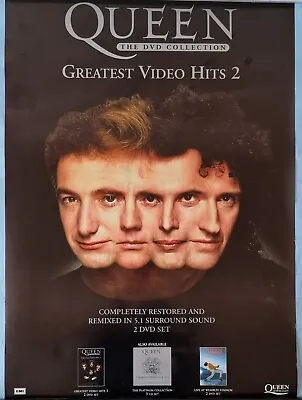 Queen Greatest Video Hits Faces Promo Poster 70cm X 50cm Double Sided • £11.95