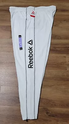 Reebok Men’s White & Black Logo Cotton Lightweight Lounge Pants S 2 XL • $18