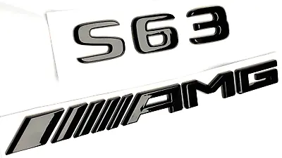 #2 Black S63+amg Fit Mercedes S63 Rear Trunk Emblem Badge Decal Nameplate • $22.99