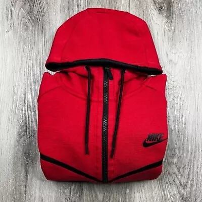 Nike Tech Fleece Windrunner Hoodie Mens Size Medium University Red & Black  • $29.95