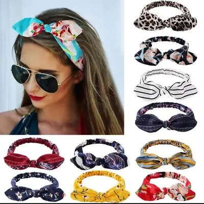 Women Turban Headband Twist Knot Elastic Hairband Bow Bandana Ladies Headwrap • £3.49