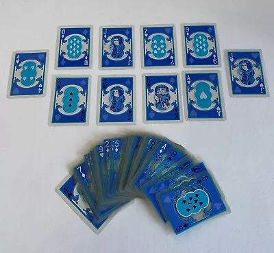 Vintage BICYCLE Standard Poker Playing Cards-Clear Transparent Blue-Deck Of 52 • $9.60