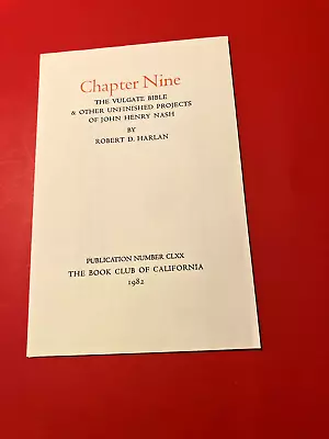 Chapter Nine: The Vulgate Bible Prospectus 1982 • $10