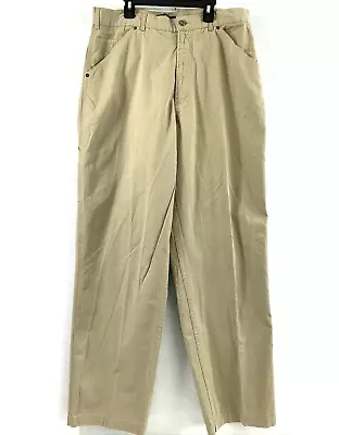 J Riggins Pants Mens 33 M Sportswear Khaki Trousers Tan Cotton Workwear • $21.88