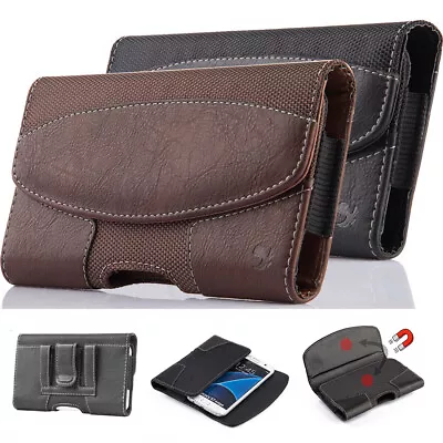 Horizontal Nylon Leather Pouch Case Cover Belt Clip Holster Loop For Cell Phones • $9.29