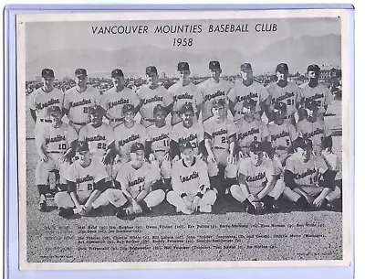 1958 VANCOUVER MOUNTIES  TEAM PHOTO Lajoie Shetrone Bamberger • $29.99