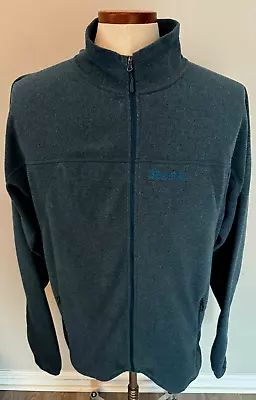 Marmot Full Zip Jacket Mens 2XL Blue Mock Neck Pockets Warm Fleece EUC • $24