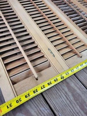 Vintage Wood Louvered Plantation Window Shutters • $350