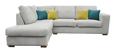 £699 • Buy Corner Sofa Dakota Grey Cream Light Grey Fabric Left Hand Side  Brand New