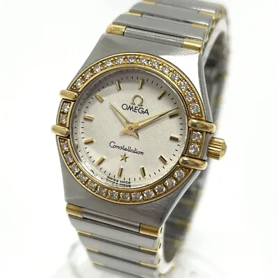 OMEGA 1267.30 Constellation BezelDiamond Quartz Wristwatch SS/18K Silver X Gold • $3145