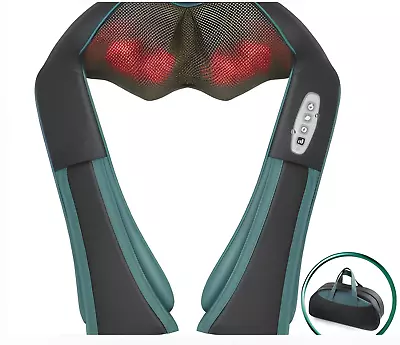 Shiatsu Back Neck And Shoulder Massager With Heat Deep Tissue 3D Kneading Pillow • $32.99