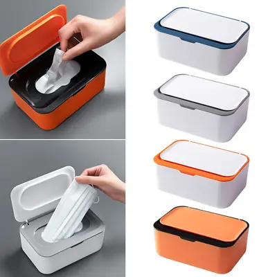 Wet Wipes Dispenser Tissue Box Holder Baby Wipes Storage Box W/Lid Home Office • £7.29