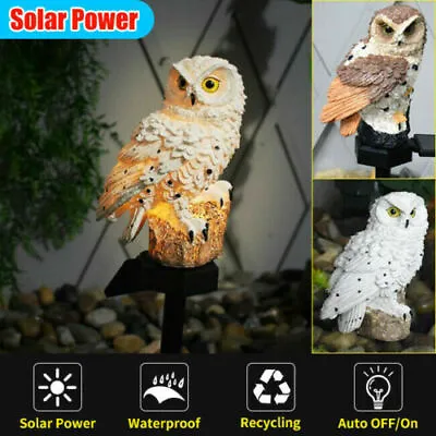 $9.99 • Buy Solar Power LED Owl Animal Lawn Light Outdoor Waterproof Garden Landscape Lamp