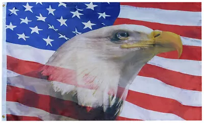 $12.88 • Buy 3x5 USA American Freedom Eagle Premium 3'x5' 68D Woven Poly Nylon Flag Banner