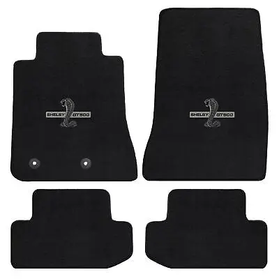 New! 2015 - 2022 Mustang BLACK Floor Mat Set Shelby Snake GT500 Cobra Logo • $180.99