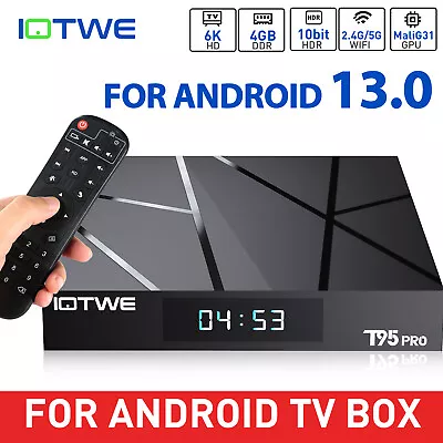 NEW T95 Android 13.0 TV Box 4GB 64GB Quad Core HD 6K HDMI WIFI Media Player UK • £48.99
